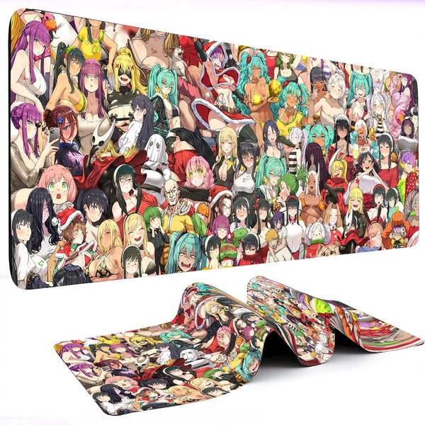 KRAGGEN Anime Universe Extended Mousepad: High-Definition Character Collage Mat