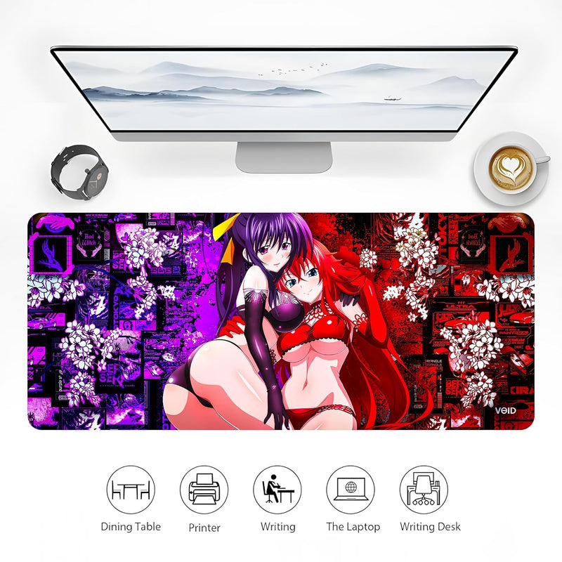 KRAGGEN High School DxD Rias & Akeno Extended Gaming Mousepad – Crimson & Violet Edition