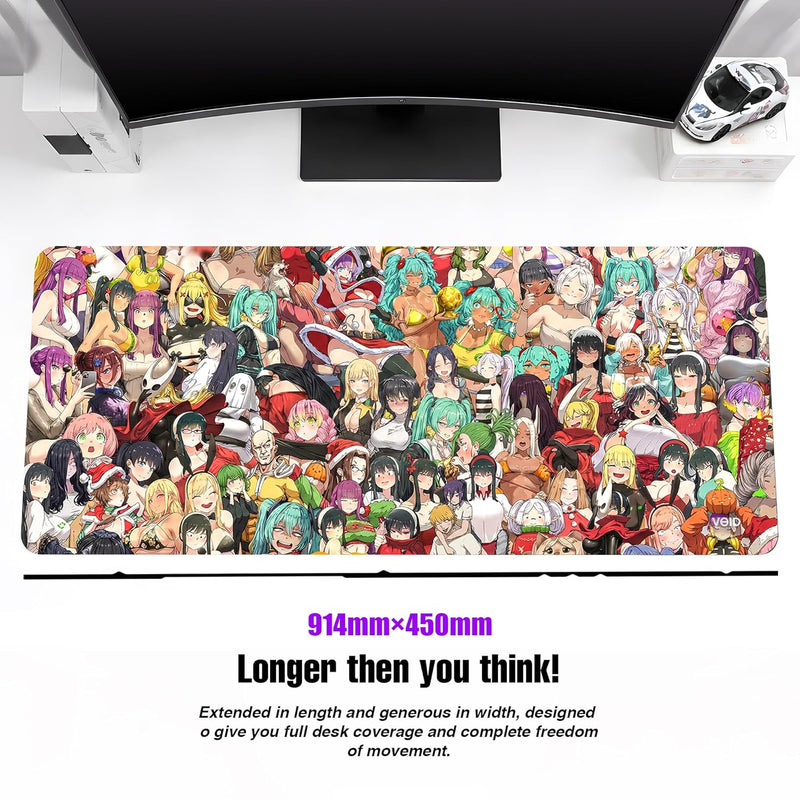 KRAGGEN Anime Universe Extended Mousepad: High-Definition Character Collage Mat