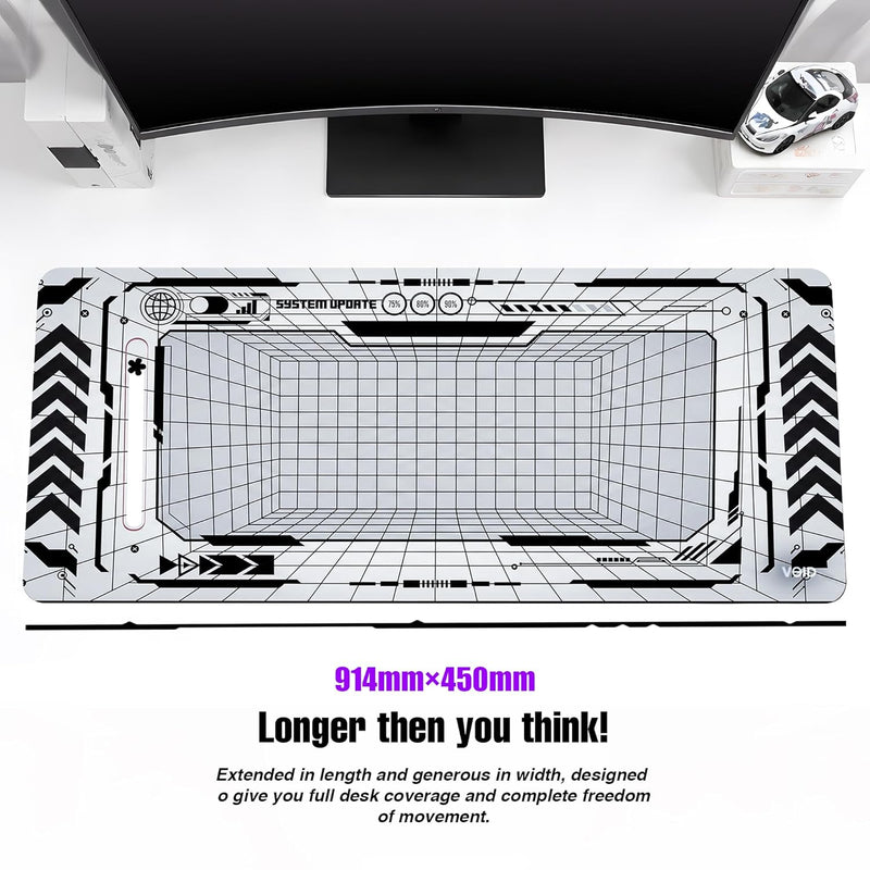 KRAGGEN Cyberpunk System Update Gaming Mousepad – Tech Interface XL Desk Mat
