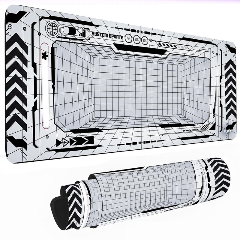 KRAGGEN Cyberpunk System Update Gaming Mousepad – Tech Interface XL Desk Mat