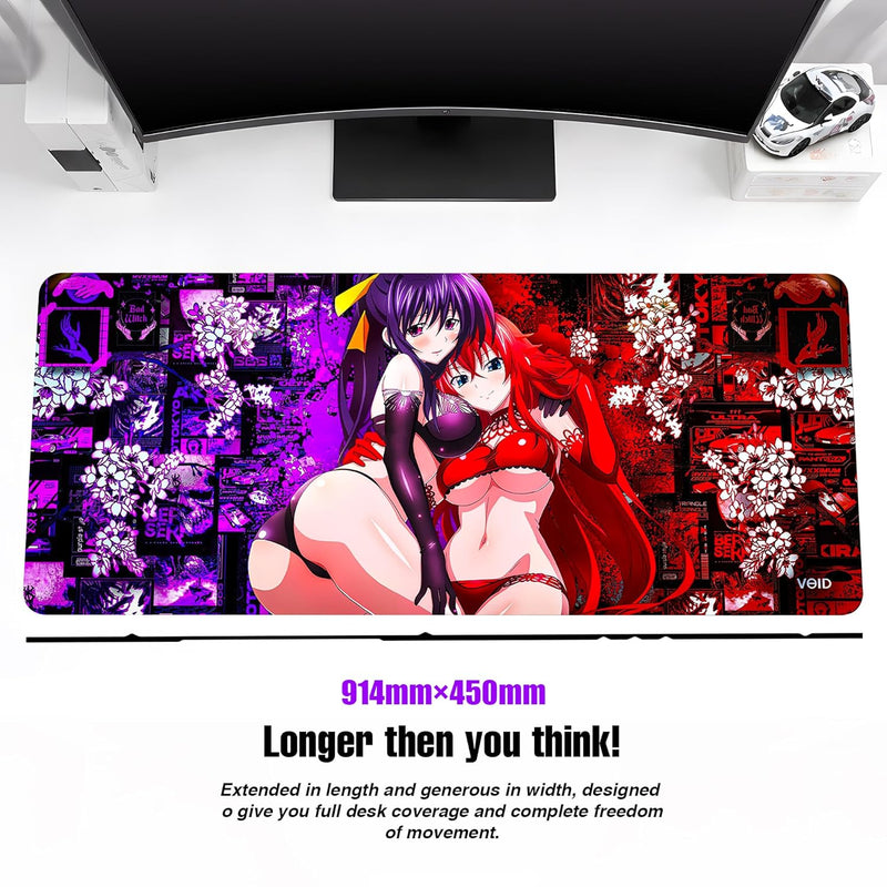 KRAGGEN High School DxD Rias & Akeno Extended Gaming Mousepad – Crimson & Violet Edition