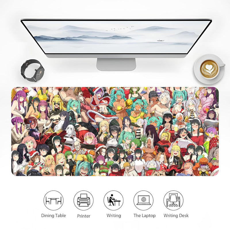 KRAGGEN Anime Universe Extended Mousepad: High-Definition Character Collage Mat