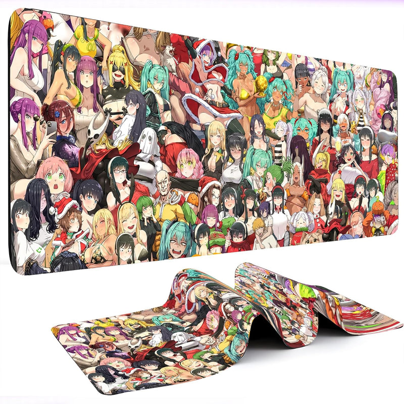 KRAGGEN Anime Universe Extended Mousepad: High-Definition Character Collage Mat