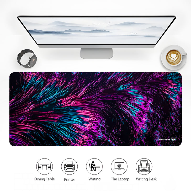 Kraggen Neon Vortex XL Desk Mat