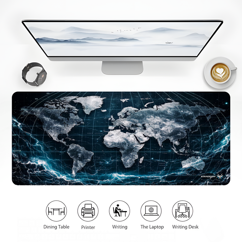 World Map desk matt -Atlantis style