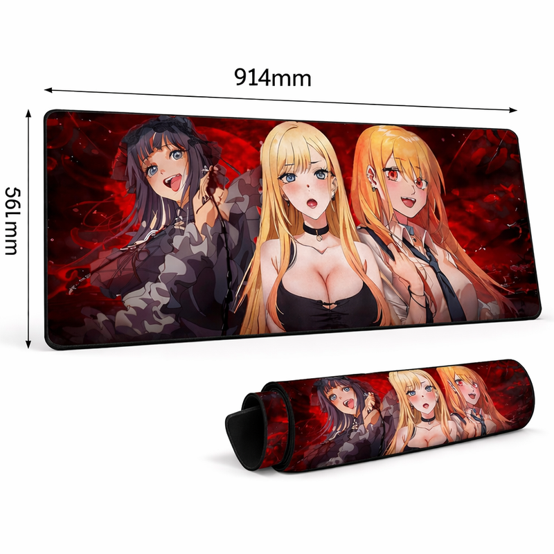 KRAGGEN Anime Waifu Desk Mat: My Dress-Up Darling Crimson Edition